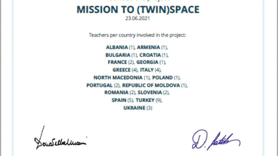 'Mission To (Twin)Space' eTwinning projemiz ile uzaya yeni maceralar başlıyor.